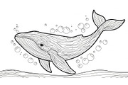 Whale Line Art Vector Bundle, an Illustration by yasushie (Thumbnail 42 of 51)