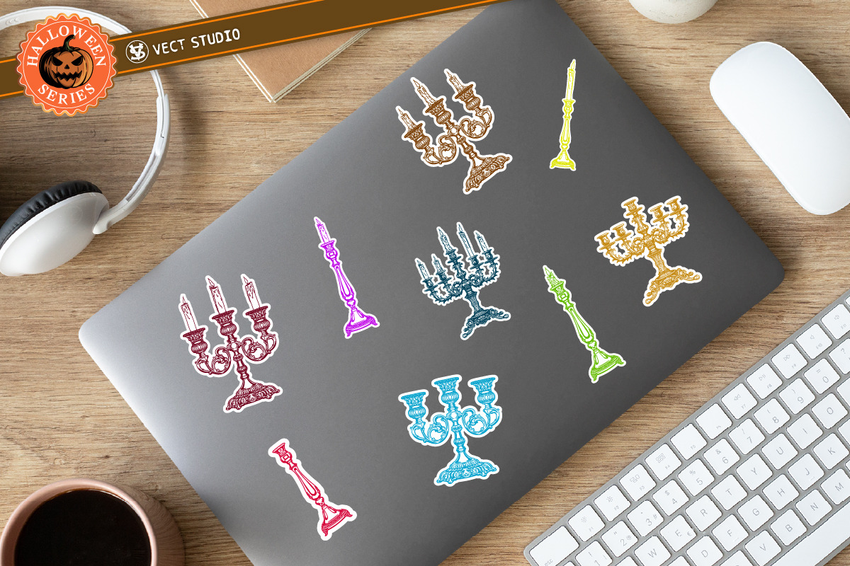 12 Candelabra Halloween Stamp Brush, a Brush Add-On by vectstudio (Photo 4 of 10)