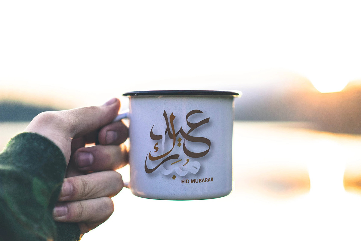 Eid Mubarak calligraphy, a Decorative Illustration by MalinaShop (Photo 3 of 3)