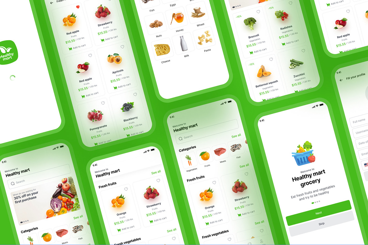 Healthy Mart - Grocery App Ui Kit, an App Template by CreativeUI (Photo 4 of 6)