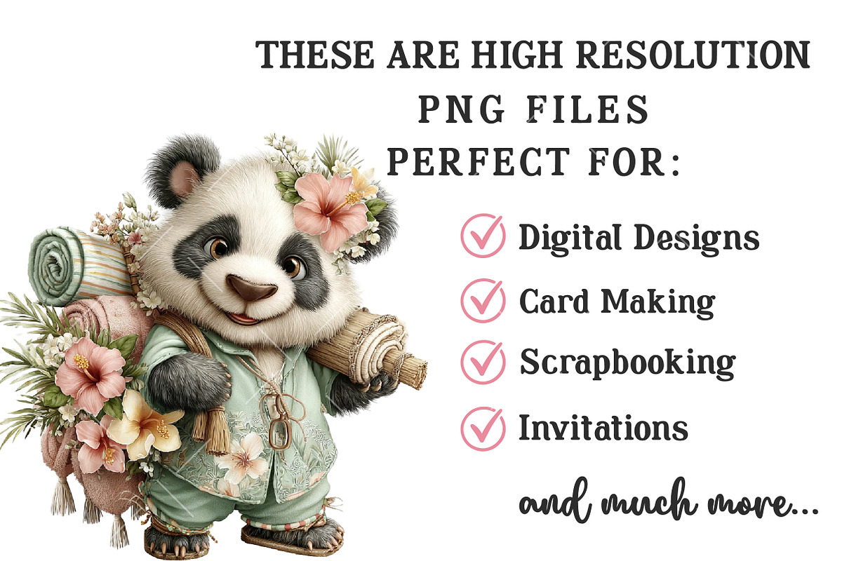 Summer Panda PNG Clipart, a Seasonal Illustration by OK Design (Photo 6 of 6)