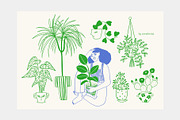 Plant Lady - aesthetic line art, a Person Illustration by Annakniaz (Thumbnail 6 of 17)