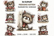 Peeking Kitten Watercolor Clipart, an Animal Illustration by Nicolle's Colorful Art (Thumbnail 8 of 9)