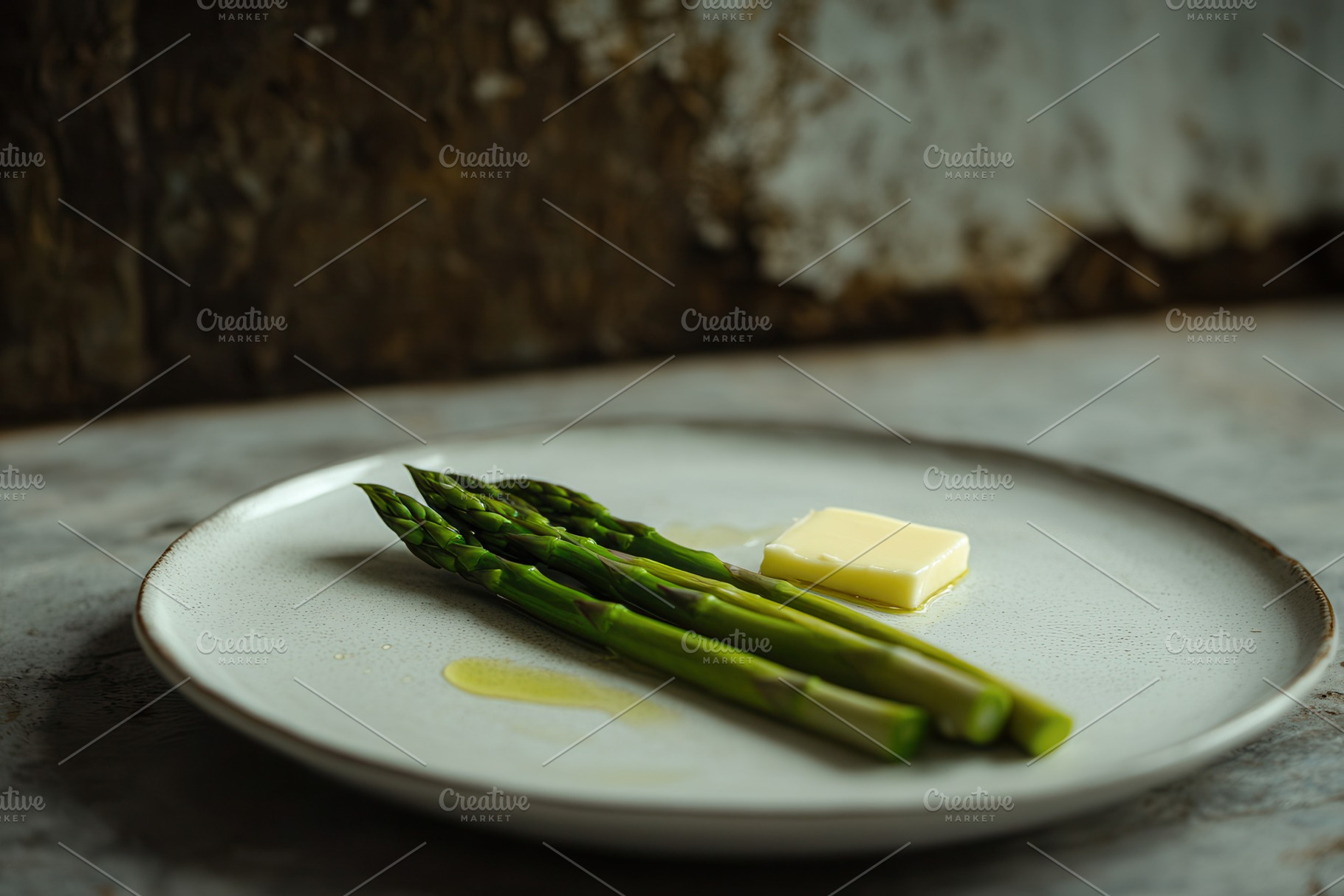 Close-up view of green asparagus, a Photo by Pavel_design