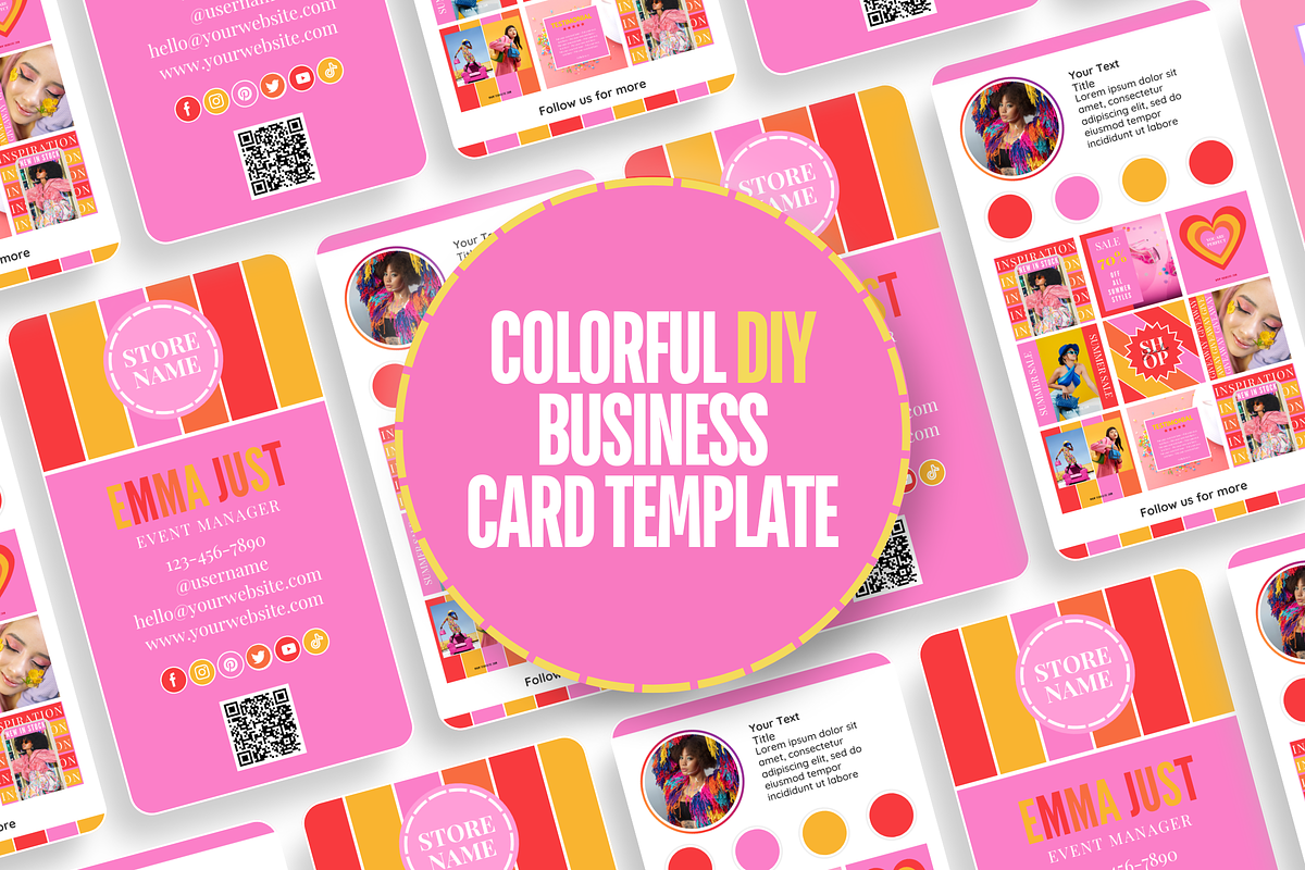 Business Card Template - Colorful, a Business Card Template by SunshineStudioBoutique (Photo 2 of 9)