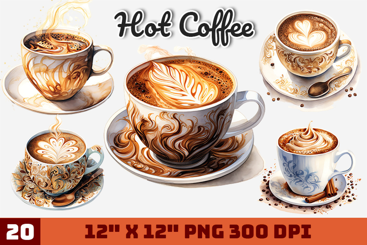 Hot Coffee Watercolor, an Illustration by Gemstone (Photo 1 of 12)