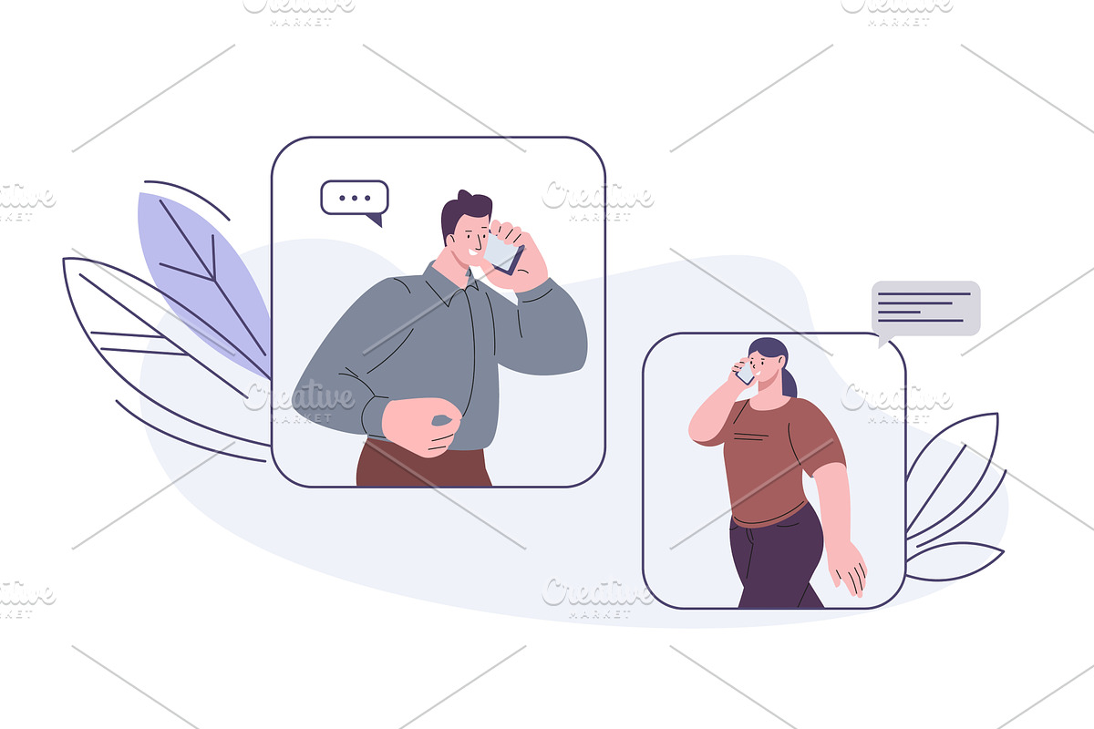 Digital communication. Mobile, a Person Illustration by Valerie Bodnar