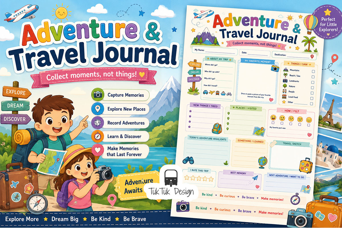 15 Kids Planners Printable Bundle, an Education Illustration by TukTuk Design (Photo 16 of 17)