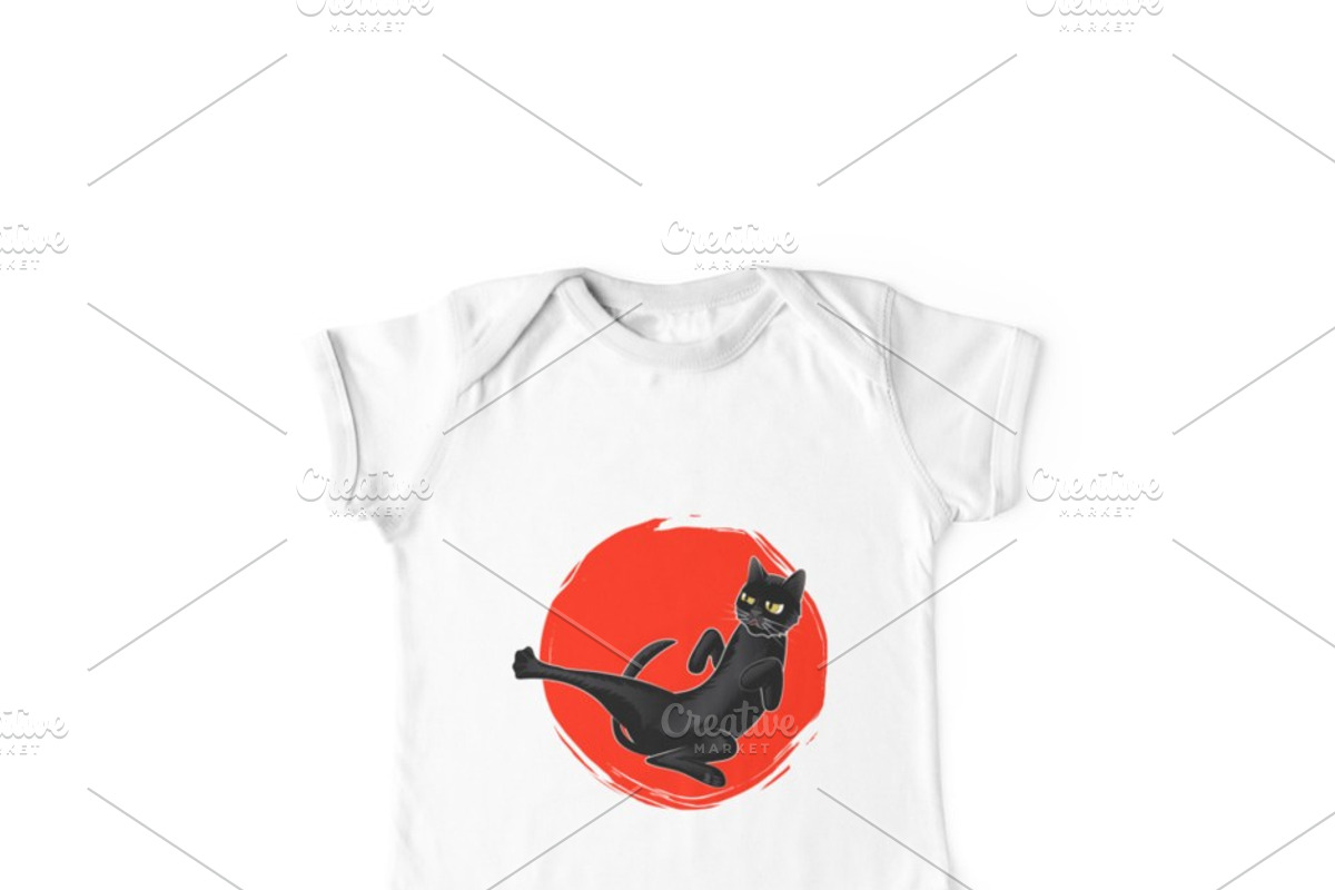 Cute Karate Black Cat, a Sport Illustration by Flying tambourine (Photo 2 of 2)