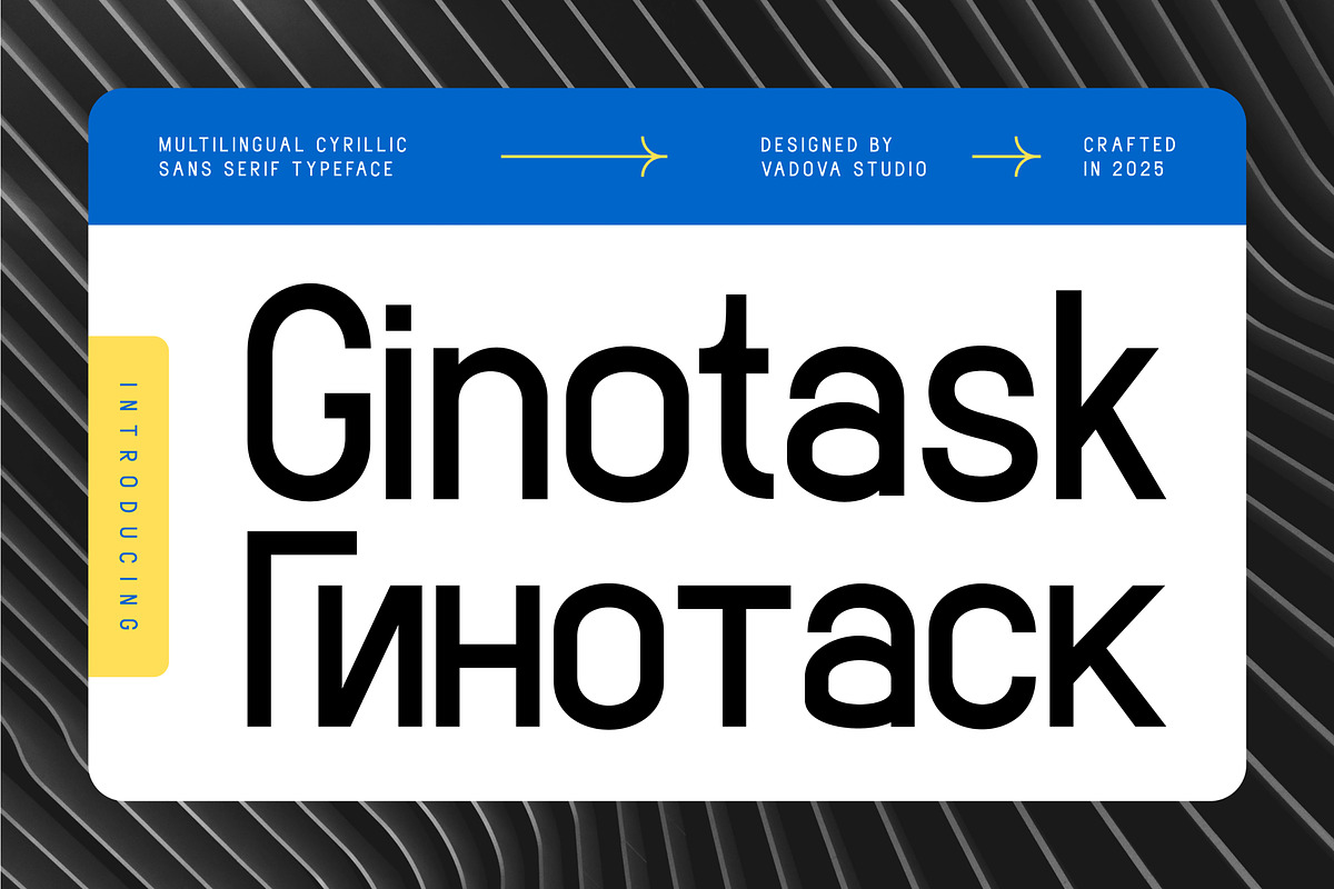 Ginotask Cyrillic Sans Serif Font, a Sans Serif Font by Vadovastd (Photo 1 of 7)