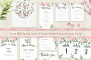 Rose Hip Watercolor Wedding Suite, an Invitation Template by Love Design (Thumbnail 1 of 14)