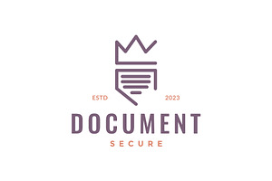secure document shield crown logo, a Branding & Logo Template by devastd