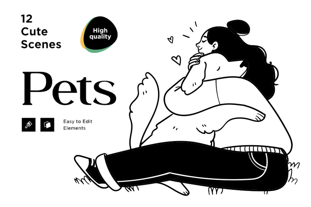 People&Pets illustration set 2, a Person Illustration by StonePic (Photo 1 of 3)