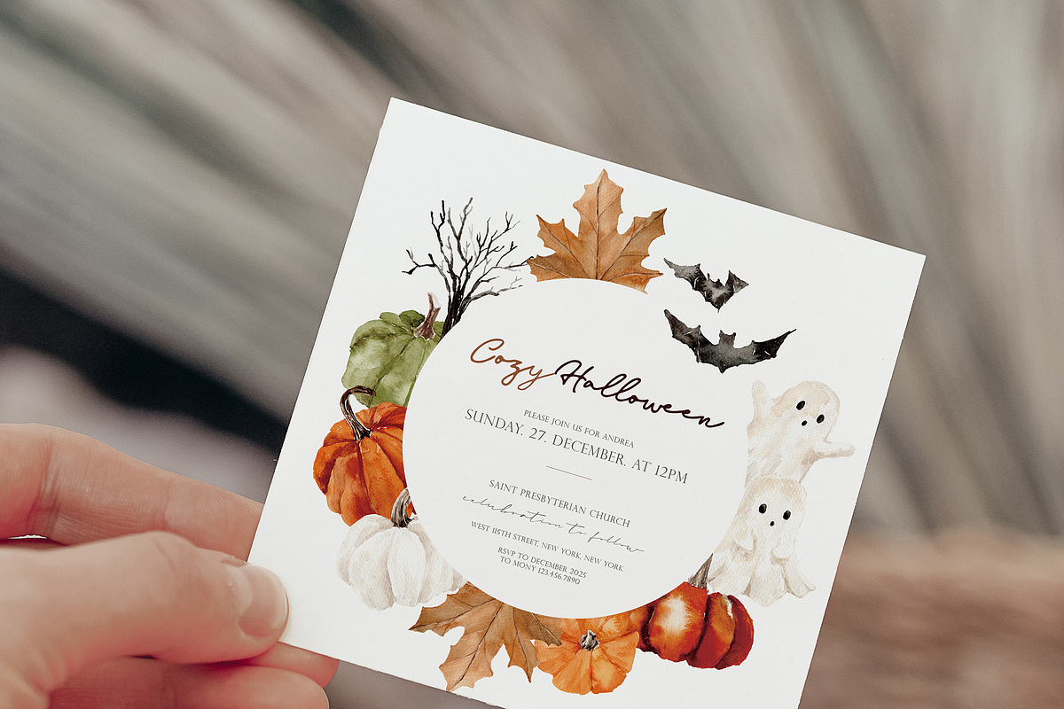Watercolor Clipart - COZY Halloween, a Decorative Illustration by Beigetime (Photo 5 of 19)
