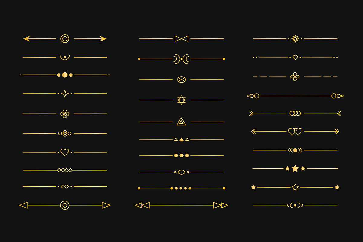 30 golden text dividers, an Object Illustration by Tati_Kli (Photo 2 of 2)