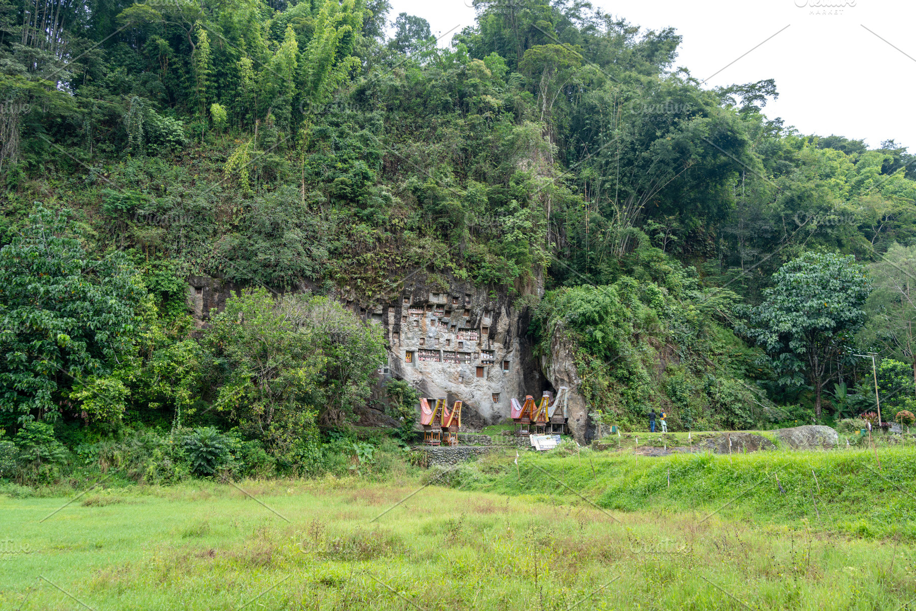 Funeral cliff site of Lemo in Toraja, Sulawesi, Indonesia, an Architecture Photo by GoodGoods
