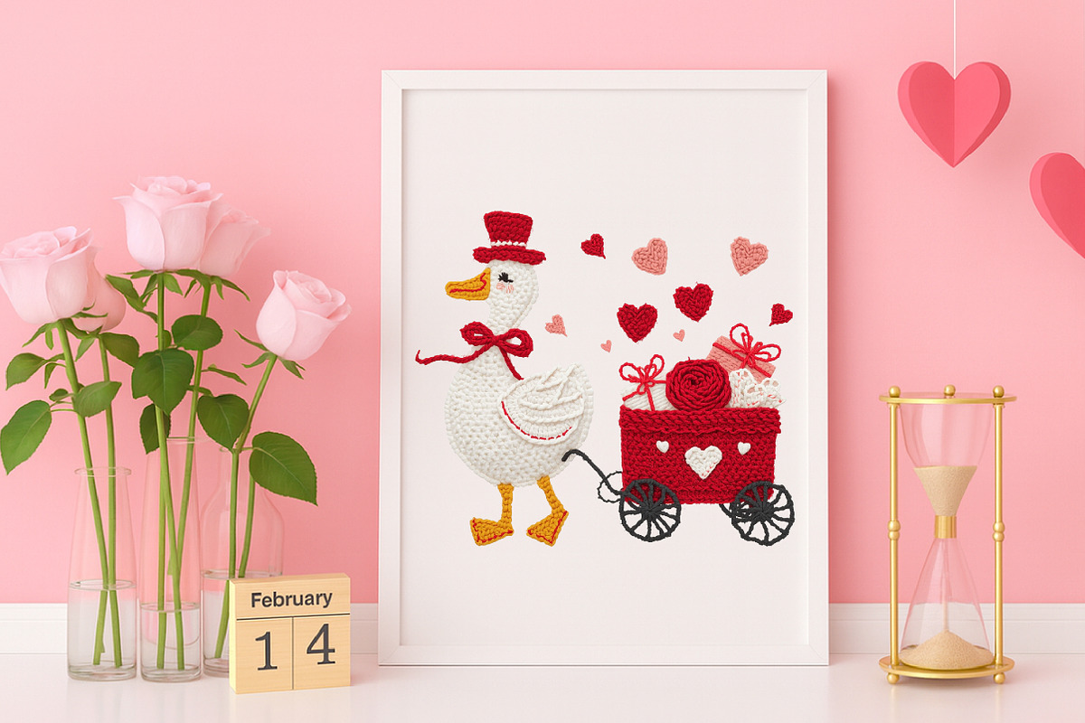 Valentine Goose Yarn PNG, Valentine, an Illustration by Canvas Craft (Photo 6 of 7)