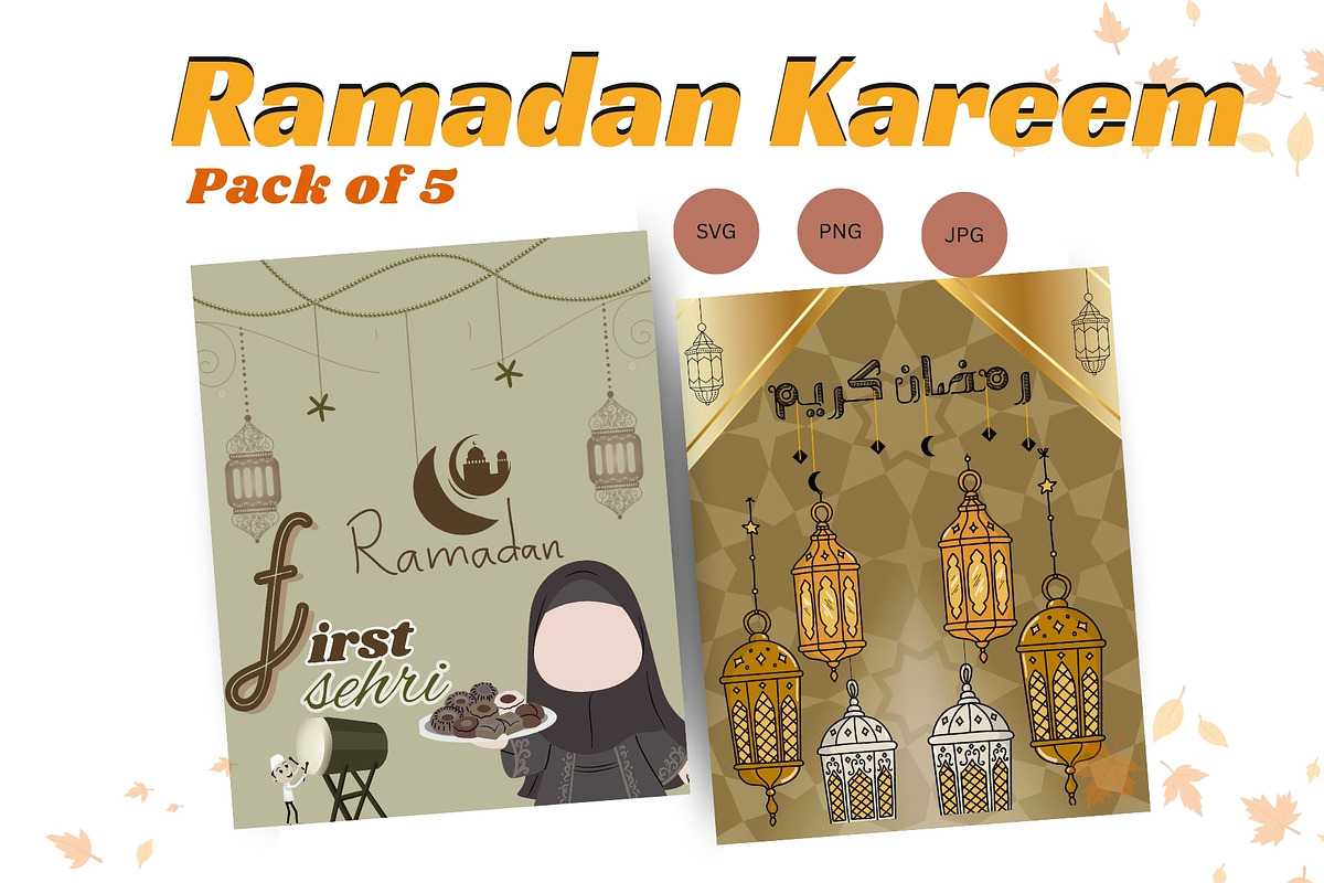 Modern Flat Ramadan Card Pack, a Social Media Template by Aban's World (Photo 3 of 6)