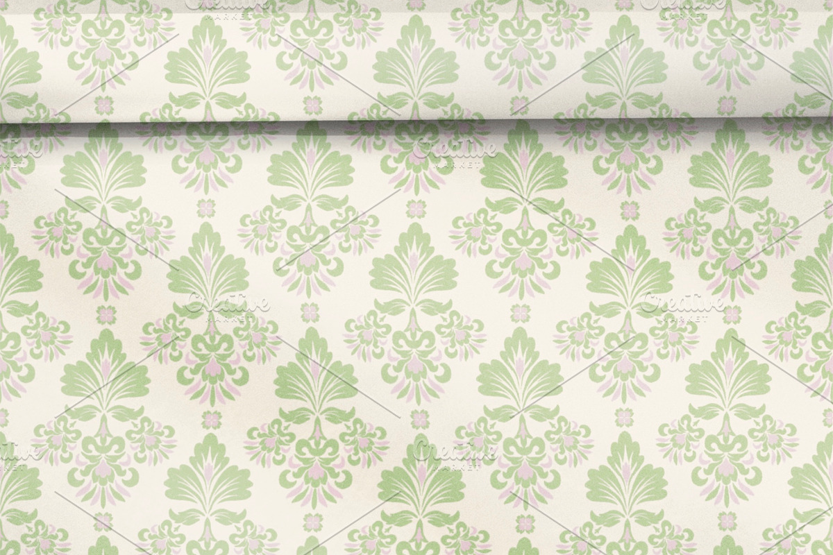 Green Ikat Floral Damask Pattern, a Pattern Graphic by PPEthnicDecorPattern (Photo 6 of 7)