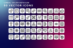 Marketing icons, an Outline Icon by Wencory
