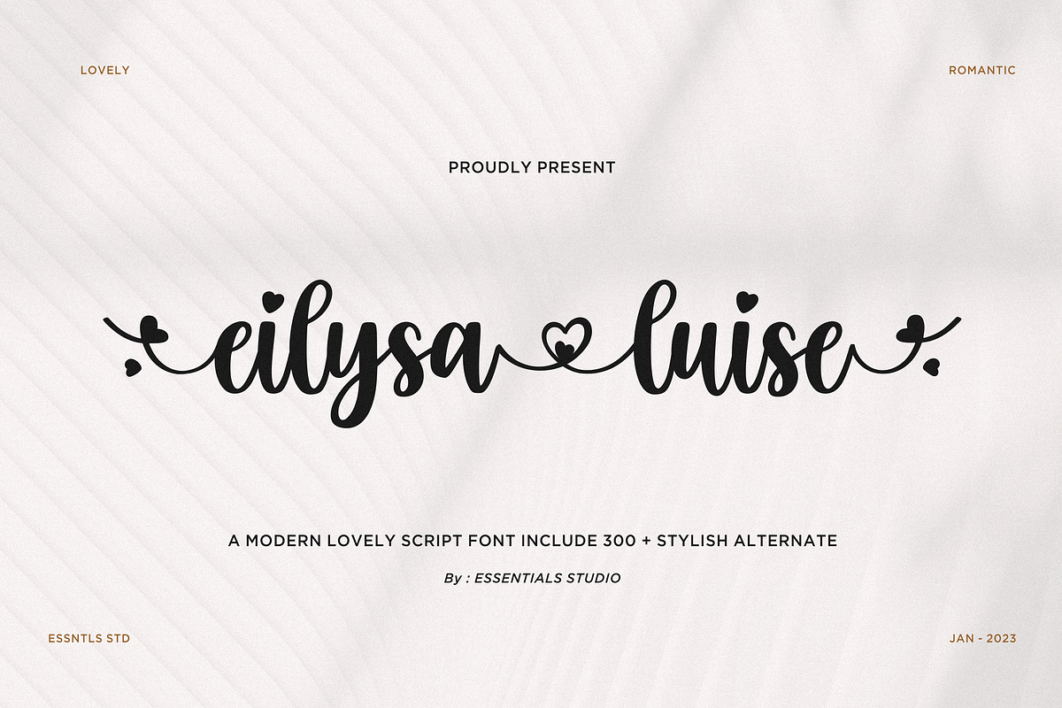 Eilysa Luise, a Script Font by Essentials Studio (Photo 1 of 11)