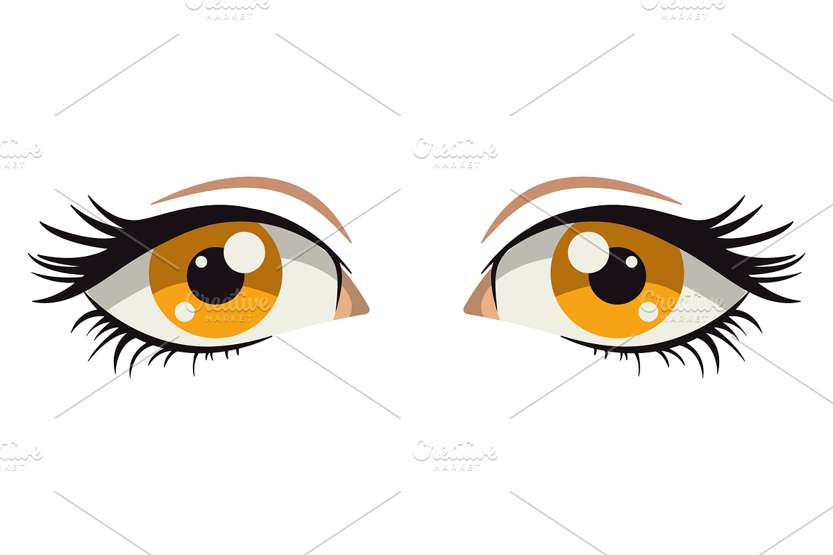 Anime Style Vector Set of Flat Eyes., a Person Illustration by Gomolach (Photo 21 of 25)
