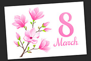 SET / 8 / Magnolia Textures, 8 march, a Decorative Illustration by Nadin_Lebedeva (Thumbnail 4 of 6)