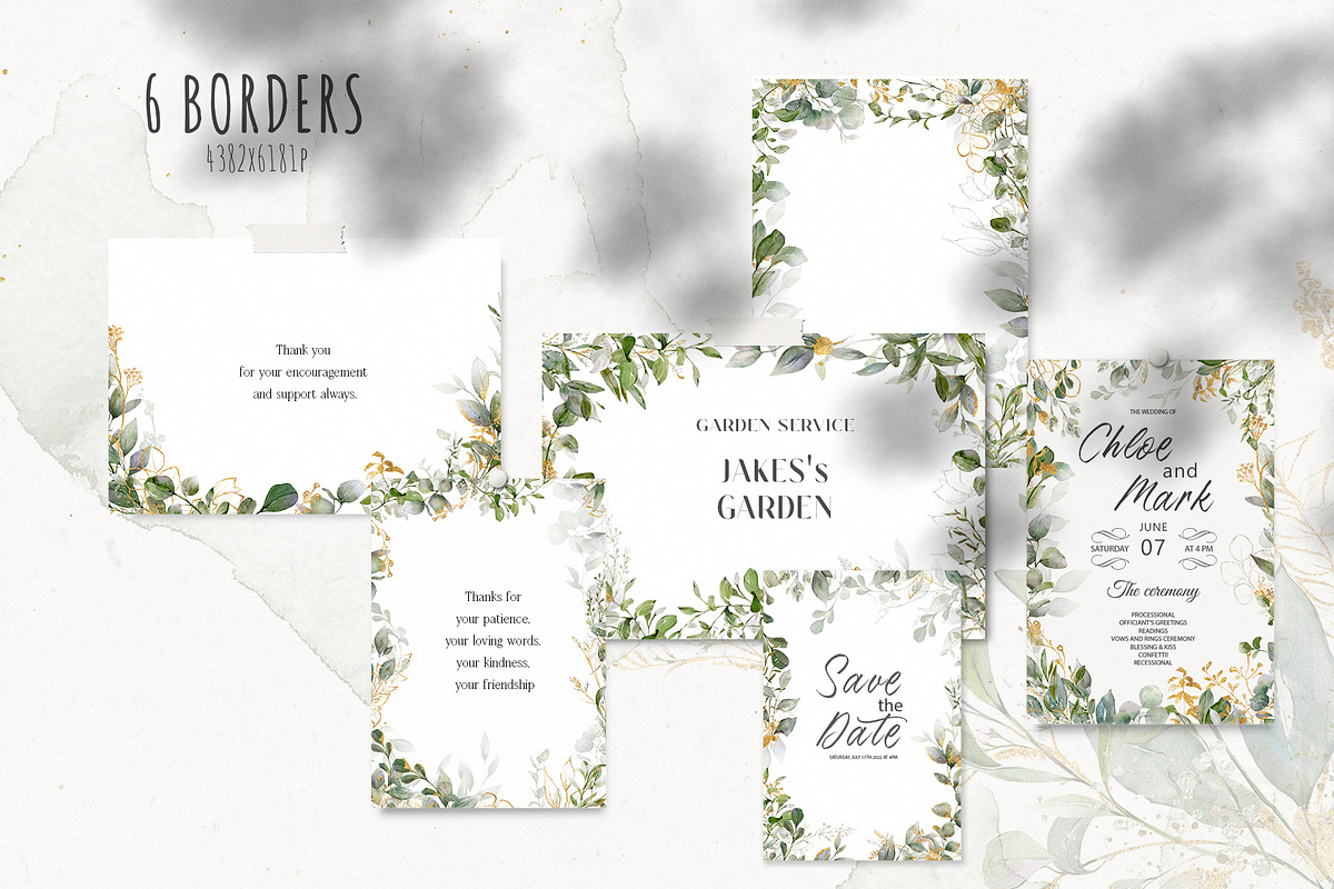 Watercolor Green Leaves Collection, a Decorative Illustration by Damian Roh (Photo 13 of 19)
