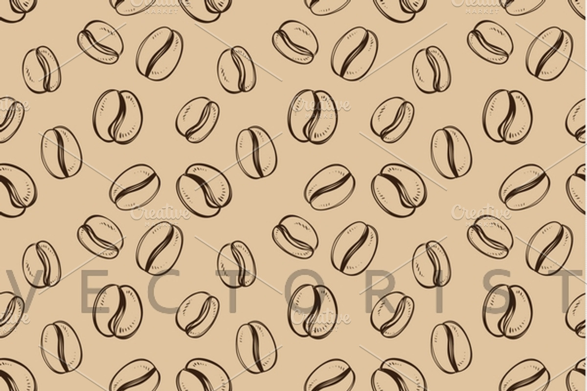 Seamless pattern with coffee beans, a Pattern Graphic by Vectorist