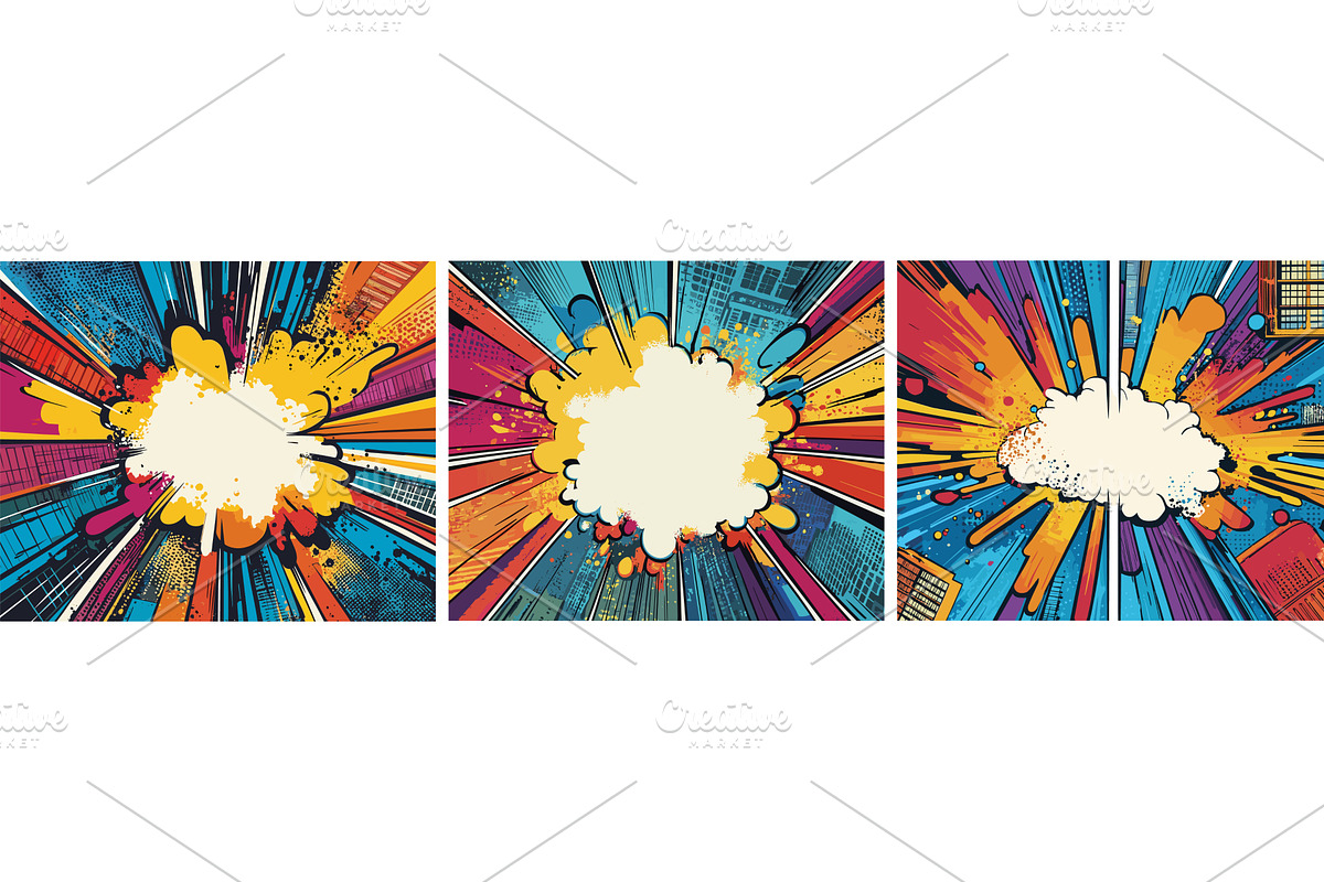 Retro comic background cartoon, an Illustration by Valerie Bodnar