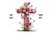 Whimsical Easter Cross Floral Spring, a Seasonal Illustration by GiraffeCreative (Thumbnail 13 of 20)