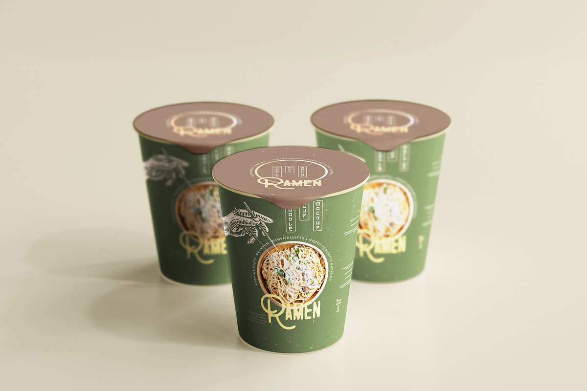 Noodle Cup Mock-ups, a Cups & Container Mockup by pmvch (Photo 13 of 20)