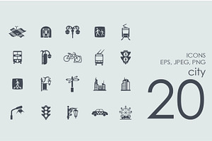 20 city icons, an Icon by Palau