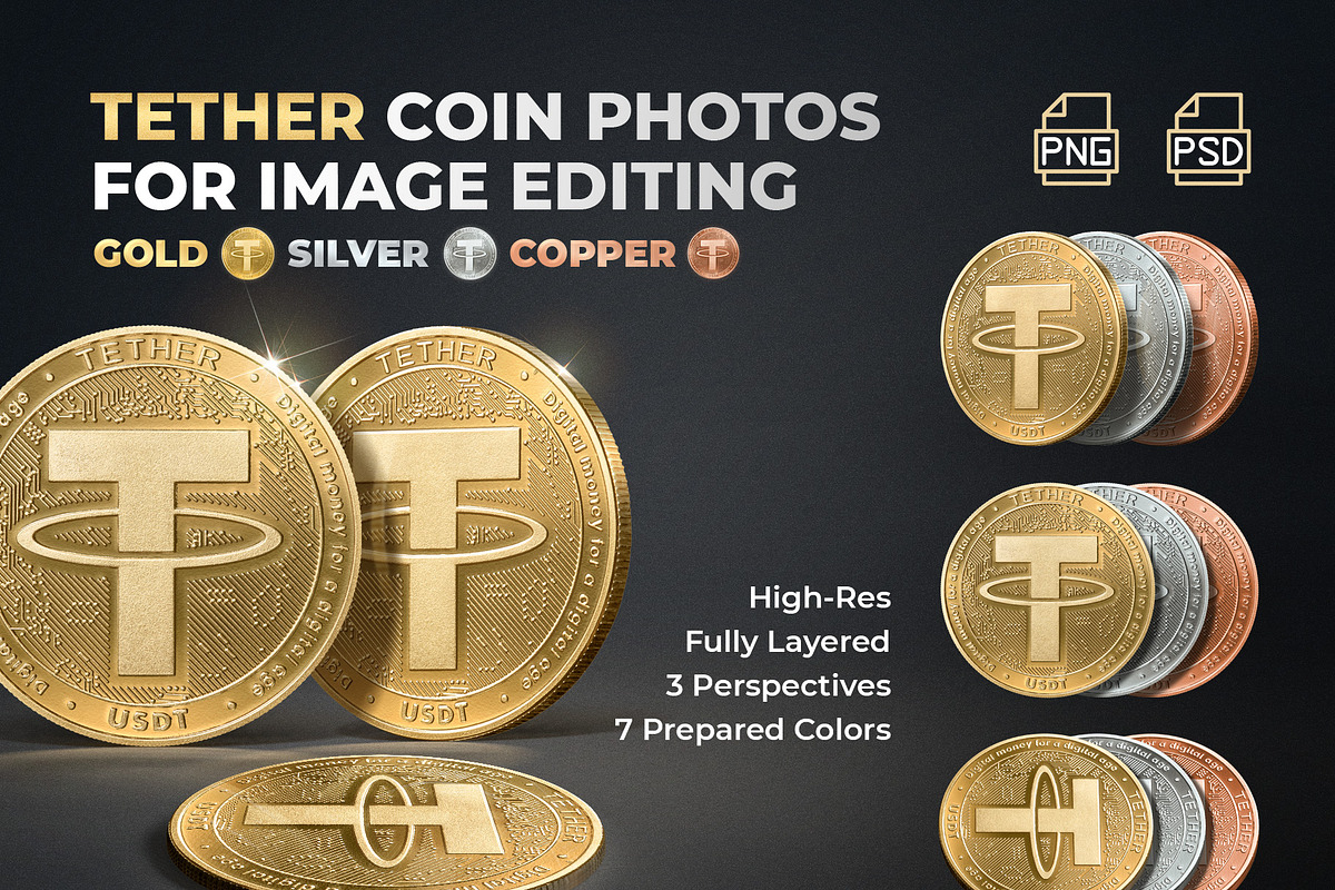 Tether Coin Photos - USDT Crypto, an Object Graphic by FEINGOLD
