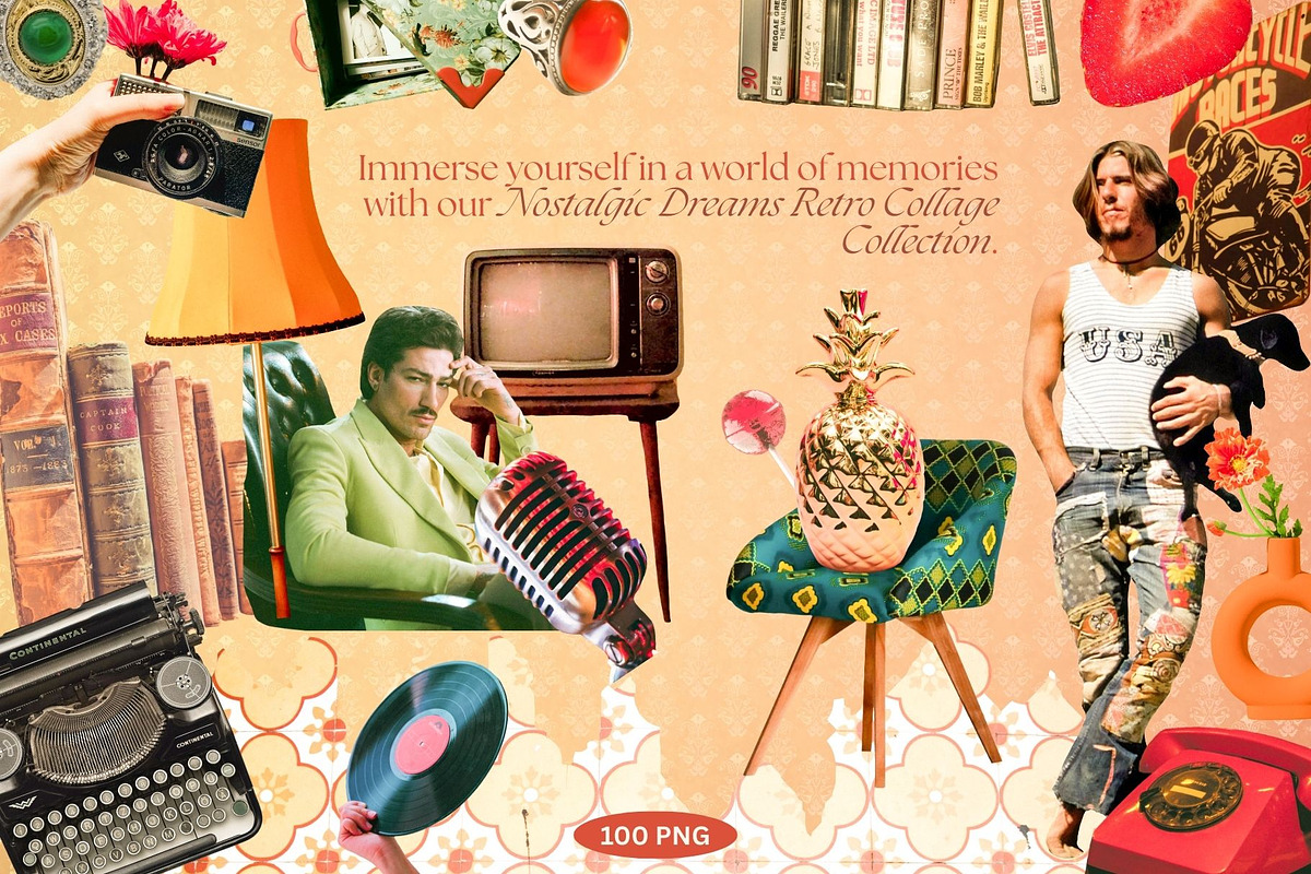 Retro 80s Aesthetic Collage Kit, an Object Graphic by Anzhelika (Photo 6 of 9)