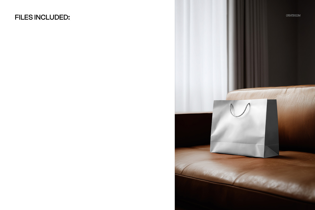 Premium Paper Bag on Sofa Mockup, a Packaging Mockup by creatsy5 (Photo 2 of 5)
