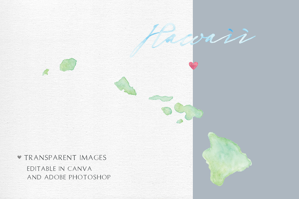 Watercolor Map of Hawaii, a Graphic by Beloved Paper (Photo 4 of 6)