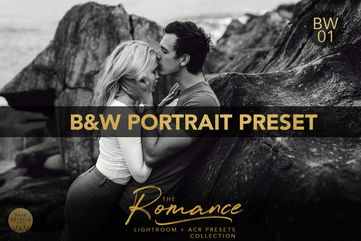 B&W Portrait Presets ACR Lightroom, an Action Add-On by Shae Estella Photo (Photo 1 of 5)