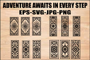 Ornate Stair Riser Designs Pack, an Object Graphic by Designer_Momina (Thumbnail 1 of 5)