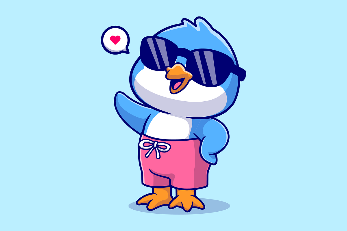 Cute Penguin Summer Waving Hand, an Animal Illustration by Catalyst Labs (Photo 3 of 3)