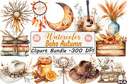 Boho Autumn Clipart, an Illustration by DreamCafeArt (Thumbnail 1 of 7)