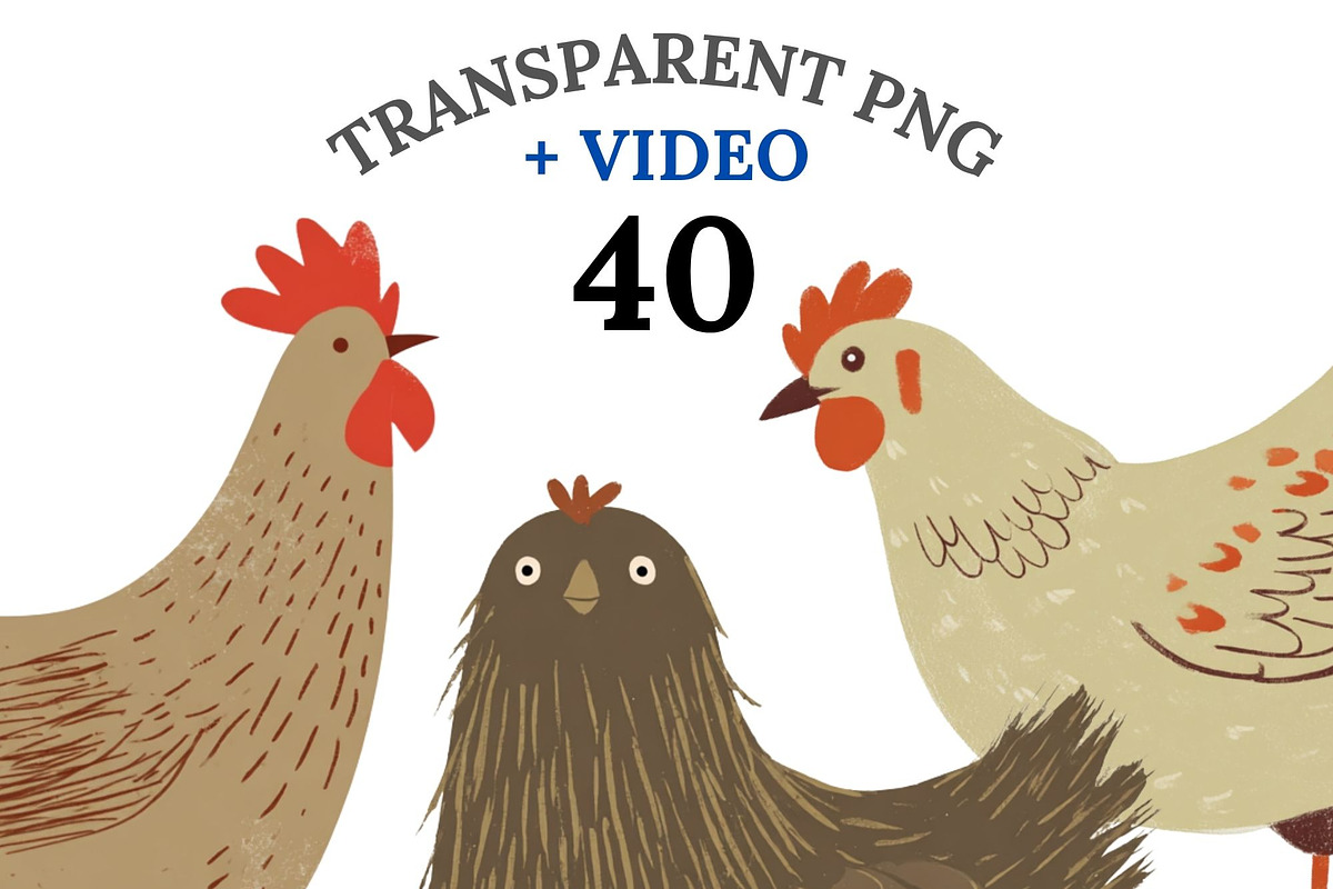 40 Chicken Clipart, an Animal Illustration by Pati Charm Studio (Photo 1 of 9)