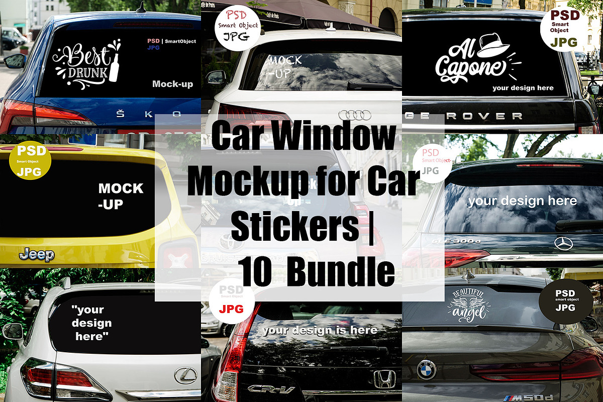 Car Window Mockups for Car Stickers, a Mockup by VetalStock (Photo 1 of 11)
