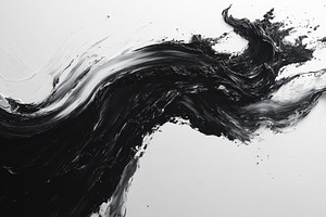 Abstract black and white paint swirl, a Photo by Tanuart