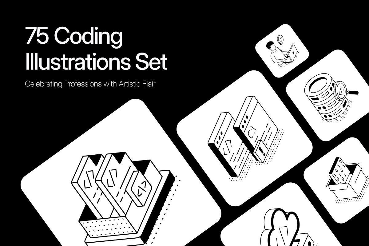 Coding Isometric Illustrations, a Technology Illustration by Vectors Market (Photo 1 of 12)