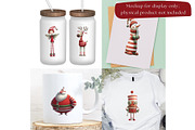 Quirky Christmas Clipart Characters, a Seasonal Illustration by Nicole Branger Art (Thumbnail 13 of 21)