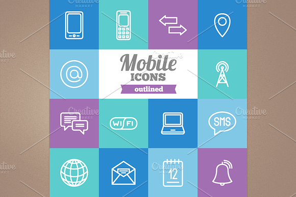 Outlined Mobile Icons