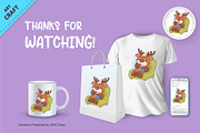 Cartoon Sleepy Deer. Clipart, an Animal Illustration by KENO Mascots (Thumbnail 3 of 3)
