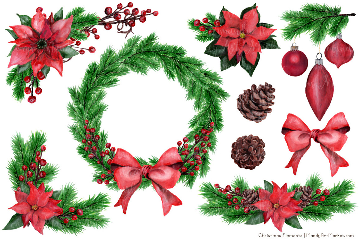 Watercolor Christmas Collection, an Illustration by Amanda Ilkov (Photo 3 of 4)
