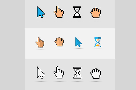 Pixel Colorful Cursors Icons